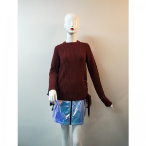 RED SLIT-SIDE SWEATER RLWS0063F